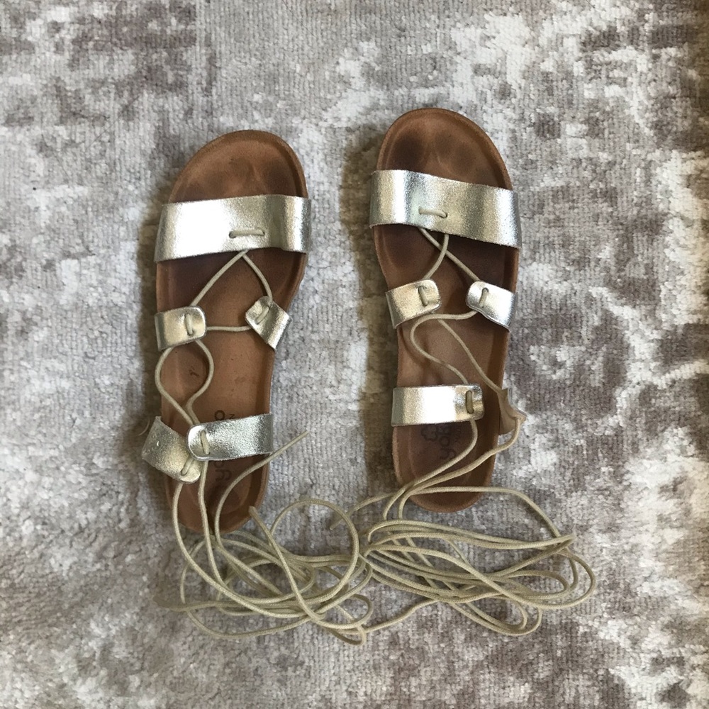 Ankle wrap sandals